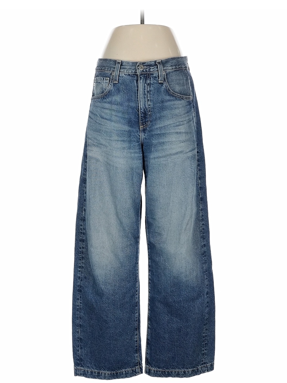 Ag Adriano Goldschmied Wide Leg Flare Jeans in Blue